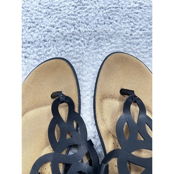 Women's Natural Soul Jennie Black Thong Flip Flop Sandals Size 8.5 - Picture 8 of 9